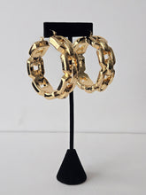 Load image into Gallery viewer, 18K Gold Plated Bold Chain Hoop Earring
