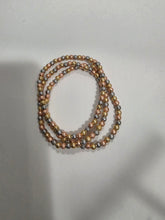 Load image into Gallery viewer, 18K Gold Plated 3 Tone 3 in 1 Beaded Elastic Bracelet
