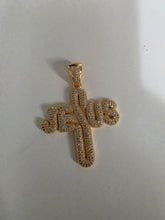 Load image into Gallery viewer, 18K Gold Plated CZ Cross Pendant
