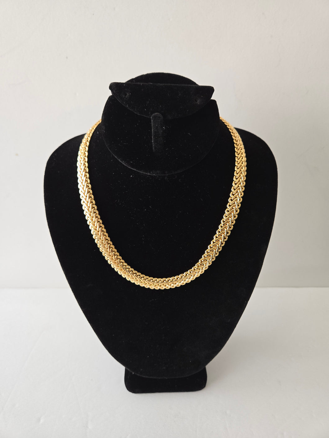 18K Italian Gold Plated Short Thick Necklace