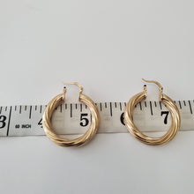 Load image into Gallery viewer, 18K BRAZILIAN GOLD PLATED TWISTED HOOP EARRINGS
