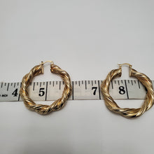 Load image into Gallery viewer, 18K BRAZILIAN GOLD PLATED TWISTED HOOP EARRINGS
