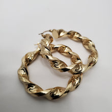 Load image into Gallery viewer, 18K ITALIAN GOLD PLATED TWISTED HOOP EARRINGS
