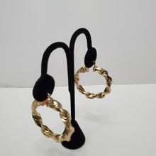 Load image into Gallery viewer, 18K ITALIAN GOLD PLATED TWISTED HOOP EARRINGS
