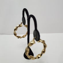 Load image into Gallery viewer, 18K ITALIAN GOLD PLATED TWISTED HOOP EARRINGS
