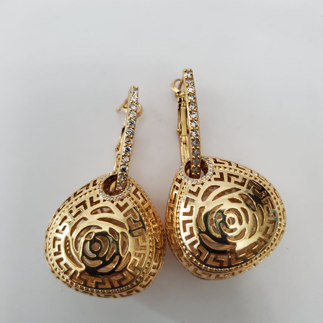 18K ITALIAN GOLD PLATED DROP/DANGLING EARRINGS