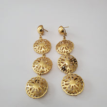 Load image into Gallery viewer, 18K ITALIAN GOLD PLATED 3 DROP/DANGLING EARRINGS
