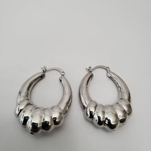 Load image into Gallery viewer, 18K ITALIAN WHITE GOLD PLATED BIG CHUNKY HOOP EARRINGS
