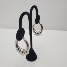 Load image into Gallery viewer, 18K ITALIAN WHITE GOLD PLATED BIG CHUNKY HOOP EARRINGS
