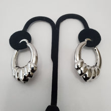 Load image into Gallery viewer, 18K ITALIAN WHITE GOLD PLATED BIG CHUNKY HOOP EARRINGS
