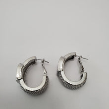 Load image into Gallery viewer, 18K ITALIAN WHITE GOLD PLATED BUCKLE EARRINGS
