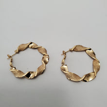 Load image into Gallery viewer, 18K GOLD PLATED TWISTED HOOP EARRINGS
