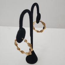 Load image into Gallery viewer, 18K GOLD PLATED TWISTED HOOP EARRINGS
