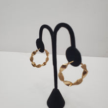 Load image into Gallery viewer, 18K GOLD PLATED TWISTED HOOP EARRINGS
