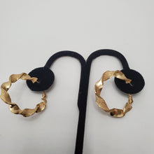 Load image into Gallery viewer, 18K GOLD PLATED TWISTED HOOP EARRINGS
