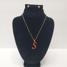 Load image into Gallery viewer, 18K GOLD PLATED ALPHABET S EARRING AND PENDANT SET
