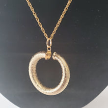 Load image into Gallery viewer, 18K GOLD PLATED CURVED HOOP EARRING AND PENDANT SET
