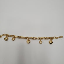 Load image into Gallery viewer, 18K GOLD PLATED HEART &amp; ROSE CHARM BRACELET
