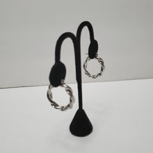 Load image into Gallery viewer, 18K WHITE GOLD PLATED STAINLESS STEEL CHUNKY TWISTED HOOP EARRINGS
