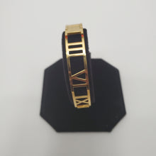 Load image into Gallery viewer, 18K GOLD PLATED STAINLESS STEEL ROMAN NUMERAL BANGLE
