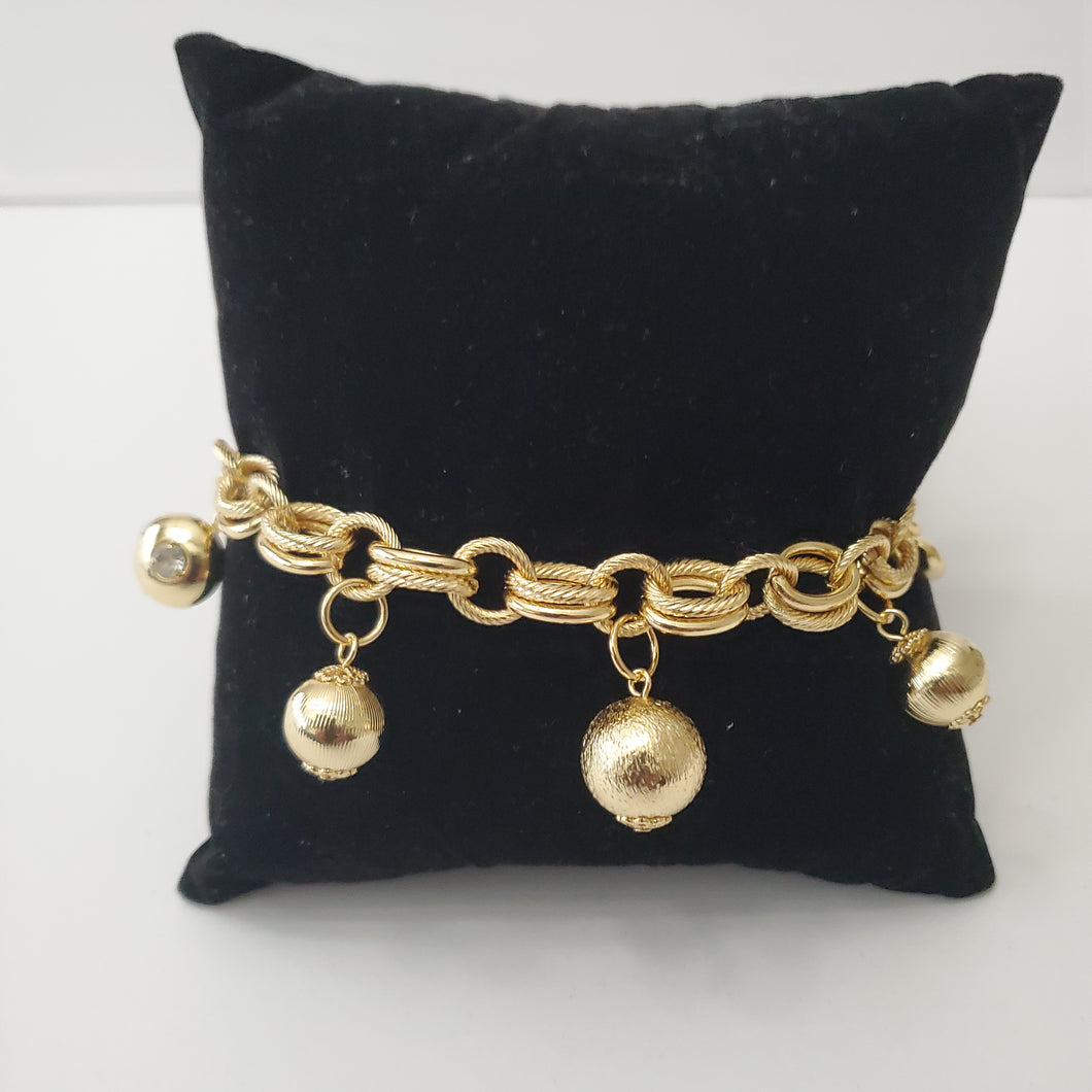 18K GOLD PLATED BALL CHARM BRACELET