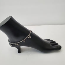 Load image into Gallery viewer, 18K  WHITE GOLD PLATED STAINLESS STEEL LOVE ANKLET
