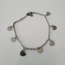 Load image into Gallery viewer, STAINLESS STEEL SLIVER HEART ANKLET
