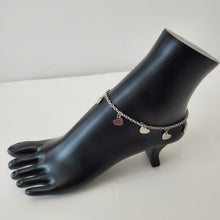 Load image into Gallery viewer, STAINLESS STEEL SLIVER HEART ANKLET
