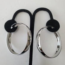 Load image into Gallery viewer, SLIVER STAINLESS STEEL LARGE HOOP EARRINGS
