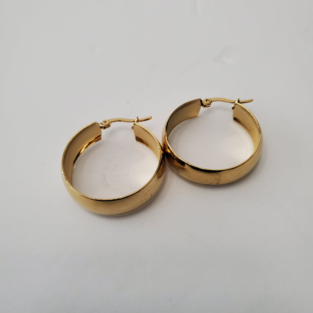 18K GOLD PLATED STAINLESS STEEL SMALL HOOP EARRINGS