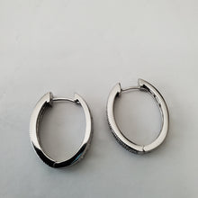 Load image into Gallery viewer, 18K WHITE GOLD PLATED CZ SMALL HOOP EARRINGS
