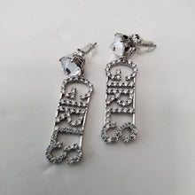 Load image into Gallery viewer, 18K WHITE GOLD PLATED CZ GIRLS DROP EARRINGS
