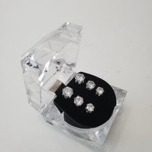 Load image into Gallery viewer, 18K WHITE GOLD PLATED CZ STUD EARRINGS
