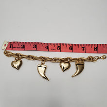 Load image into Gallery viewer, 18K ITALIAN GOLD PLATED HEART CHARM  BRACELET
