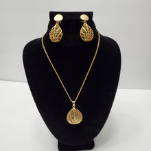 Load image into Gallery viewer, 18K ITALIAN GOLD PLATED DROP EARRING , PENDANT &amp; NECKLACE SET
