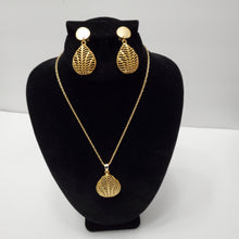 Load image into Gallery viewer, 18K ITALIAN GOLD PLATED DROP EARRING , PENDANT &amp; NECKLACE SET
