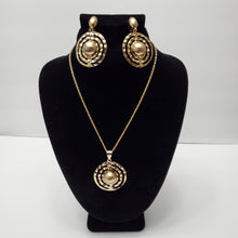 Load image into Gallery viewer, 18K ITALIAN GOLD PLATED DROP EARRING , PENDANT &amp; NECKLACE SET
