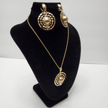 Load image into Gallery viewer, 18K ITALIAN GOLD PLATED DROP EARRING , PENDANT &amp; NECKLACE SET
