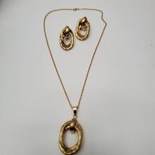 Load image into Gallery viewer, 18K ITALIAN GOLD PLATED EARRING , PENDANT &amp; NECKLACE SET
