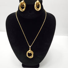 Load image into Gallery viewer, 18K ITALIAN GOLD PLATED EARRING , PENDANT &amp; NECKLACE SET
