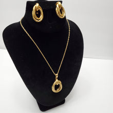 Load image into Gallery viewer, 18K ITALIAN GOLD PLATED EARRING , PENDANT &amp; NECKLACE SET
