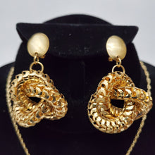 Load image into Gallery viewer, 18K ITALIAN GOLD PLATED DROP EARRING , PENDANT &amp; NECKLACE SET
