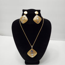 Load image into Gallery viewer, 18K GOLD PLATED DROP EARRING NECKLACE &amp; PENDANT SET
