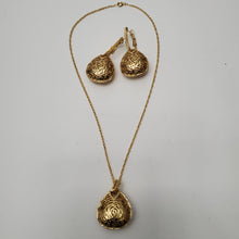 Load image into Gallery viewer, 18K GOLD PLATED EARRING NECKLACE AND PENDANT SET
