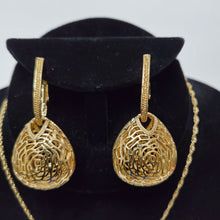 Load image into Gallery viewer, 18K GOLD PLATED EARRING NECKLACE AND PENDANT SET
