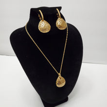 Load image into Gallery viewer, 18K GOLD PLATED EARRING NECKLACE AND PENDANT SET
