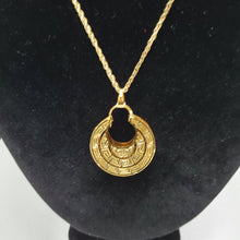 Load image into Gallery viewer, 18K GOLD PLATED HOOP EARRING NECKLACE AND PENDANT SET
