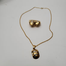 Load image into Gallery viewer, 18K GOLD PLATED EARRING NECKLACE AND PENDANT SET
