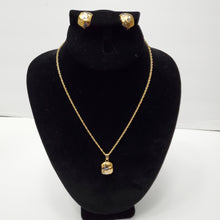 Load image into Gallery viewer, 18K GOLD PLATED EARRING NECKLACE AND PENDANT SET
