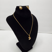 Load image into Gallery viewer, 18K GOLD PLATED EARRING NECKLACE AND PENDANT SET
